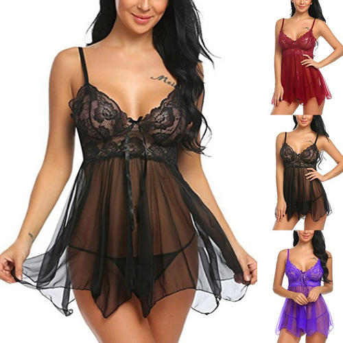 Women Role play underwear sleepwear sexy underwear split nightdress