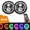 jeep refit 60W automobile LED The headlamps /7 Inch Wrangler RGB Car lights/Angel eye Aperture Lights