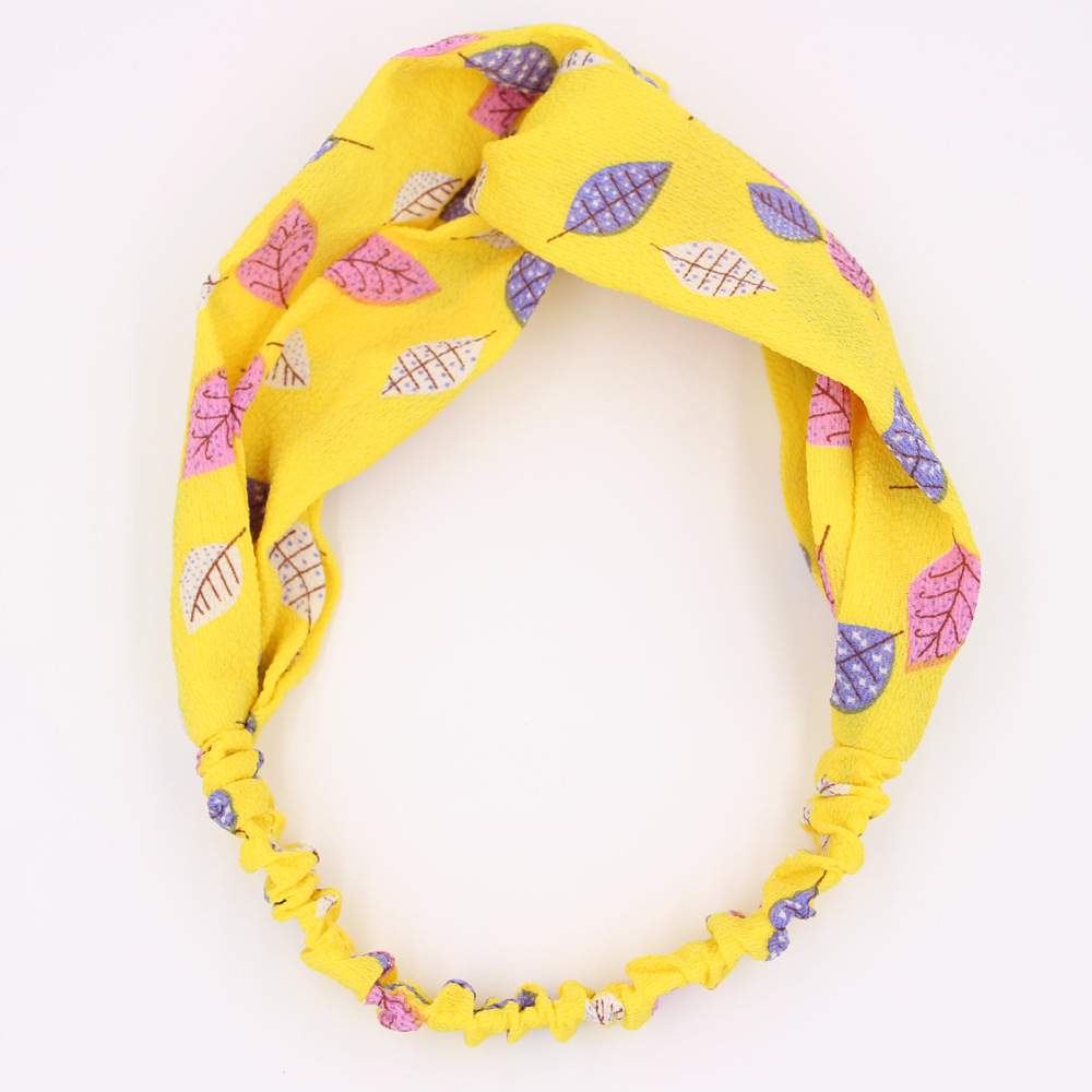 Retro Elastic Cross Fabric Elastic Women's New Floral Hair Accessories Headband display picture 12