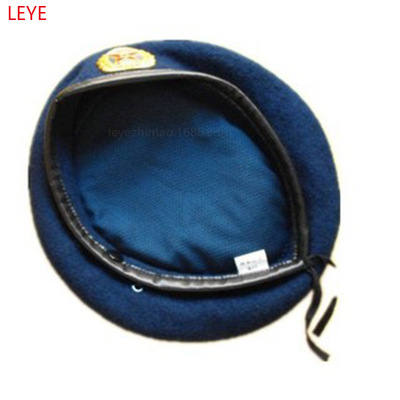 Manufactor Direct selling high-grade wool fashion Beret colour Malibu Leatherwear Hemming Beret Blues Beret