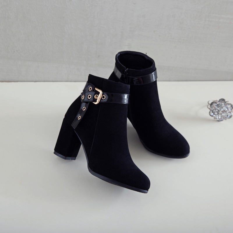 Suede High Heel Ankle Boots 19