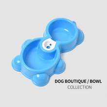 现货宠物用品俩用可插水瓶狗碗  猫咪狗狗塑料宠物碗 饮水碗