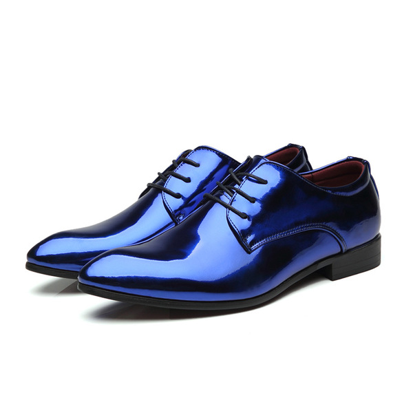 British pointed leather shoes, men's shiny leather shoes, cross-border oversized leather shoes, Amazon Wish LAZADA