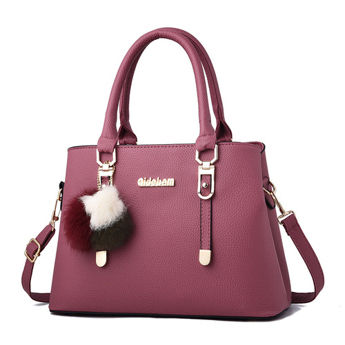 Bags for women  European and American new fashion large-capacity women's handbags foreign trade fur ball single shoulder crossbody bag on behalf of