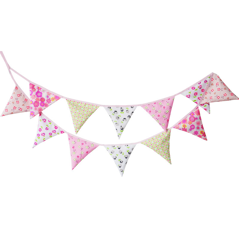 厂家直发 涤棉田园碎花串旗 儿童房装饰 帐篷装饰 花园旗