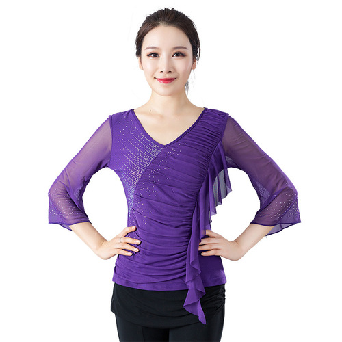 ballroom dance tops for women Latin dance modern dance national standard dance clothes top