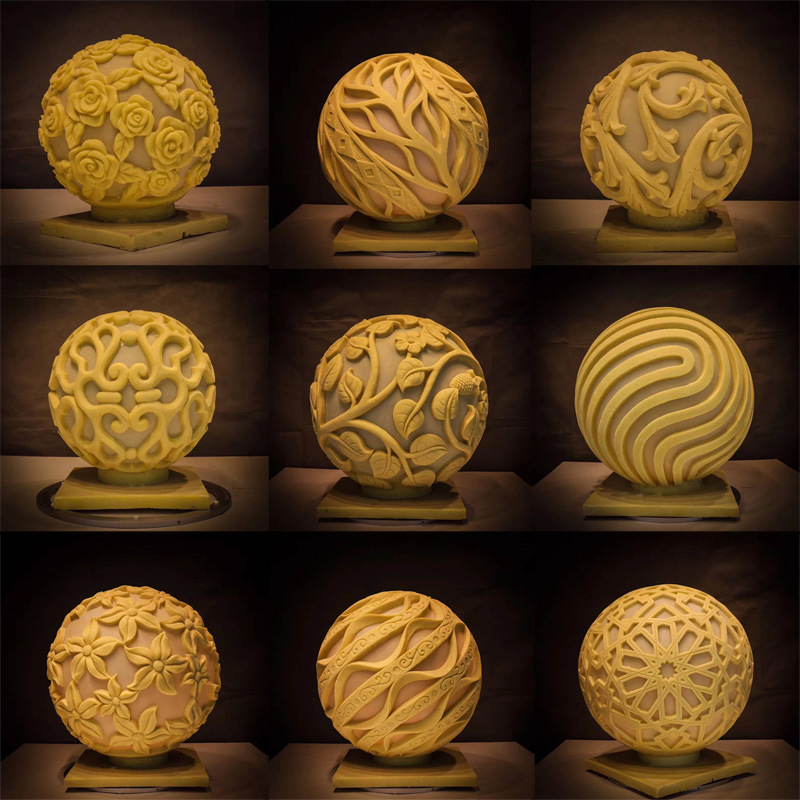 砂岩透光庭院燈景觀戶外防水雕刻酒店裝飾門柱燈球雕塑LED燈飾