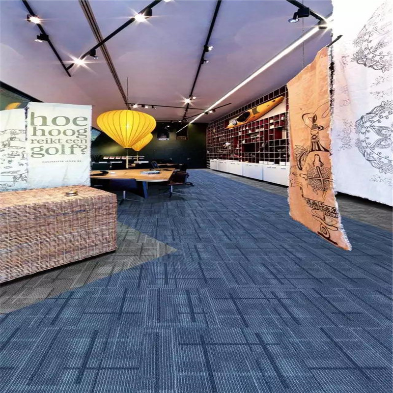 办公室地毯方块拼接写字楼工程满铺地毯商用条纹环保阻燃工装地毯|ru