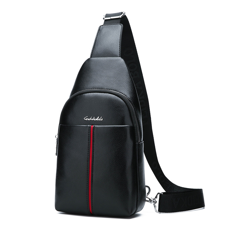 Shoulder bag man New Paul man Chest pack pu Inclined shoulder bag charge Chest pack Trend knapsack zipper a leather bag