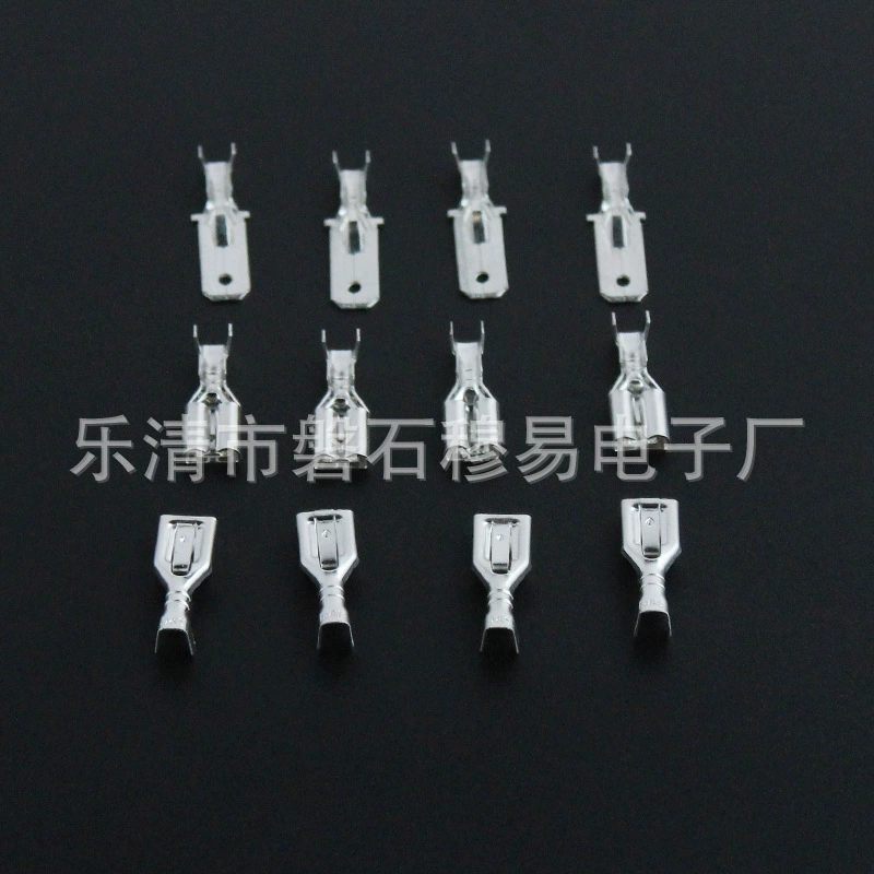 DJ622 Spring terminal connection plug -in 6.3mm plug -in spring protective terminal 6.3 Self -lock/band lock copper