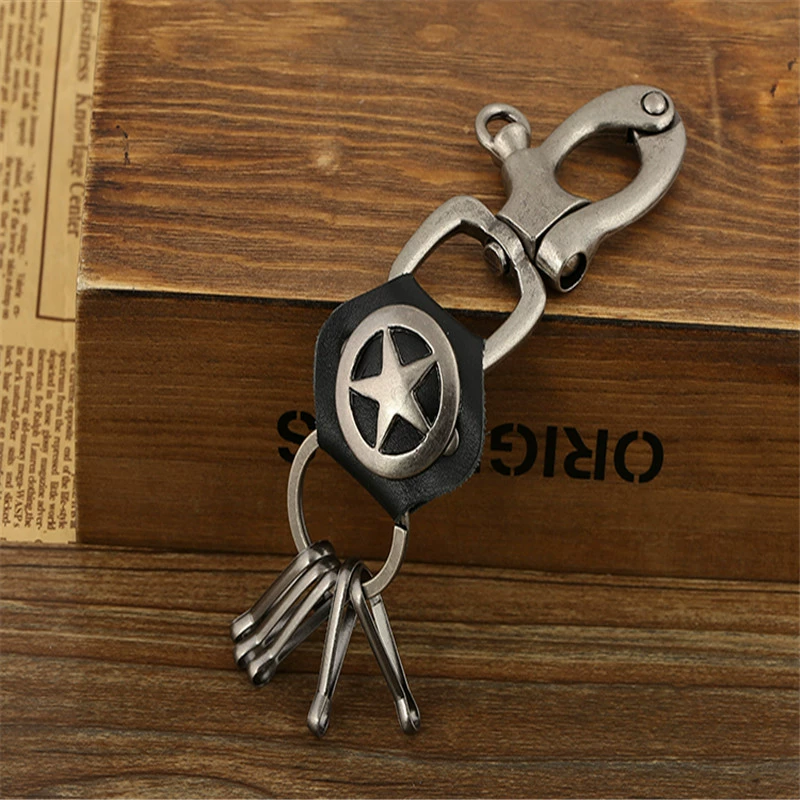 (Cross-border trading), high-end leather keychain, genuine leather