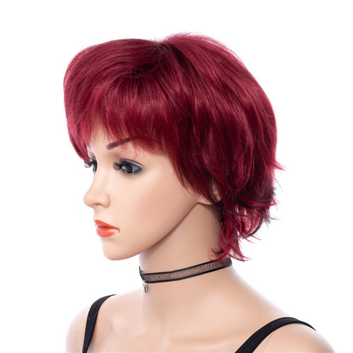 Curly Hair Wigs Bob Hair Wigs wig wine red short curly wig