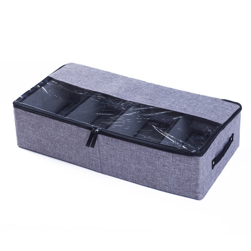 Patented washable multifunctional fabric transparent shoe box underwear cotton and linen storage box bed bottom shoe storage box