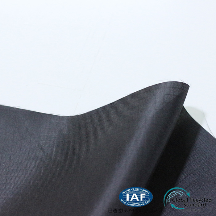 RPET面料再生环保Recycled涤纶可回收210T0.5格子涤塔夫面料