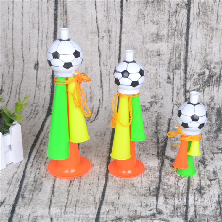 塑料足球喇叭加油喇叭三音喇叭球赛助威玩具大、中、小号运动喇叭