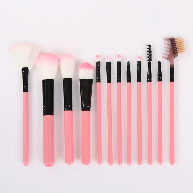 Makeup Brush Set, 12-Piece Portable Travel Kit, Soft Synthetic Bristles, Carrying Tube
