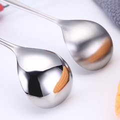 Wholesale factory 304 stainless steel hot pot spoon mini small size soup spoon thick handle creative Korean style spoon public spoon