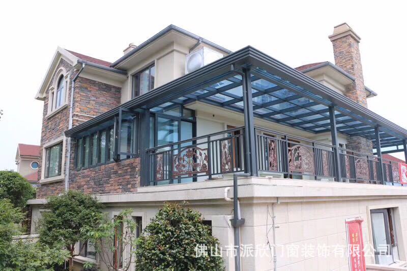 欧式别墅阳光房定制 封阳台定制  隔音隔热防爆门窗 铝合金厂家