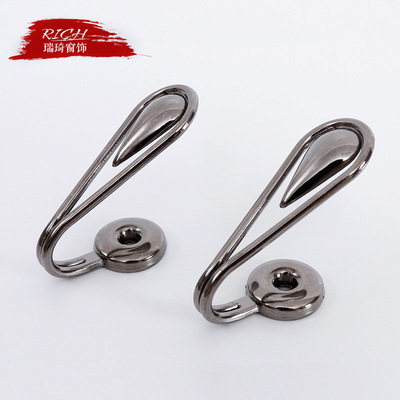 窗帘墙钩 新款窗帘铁壁钩挂钩凤尾钩子 绑带搭配墙钩现货批发