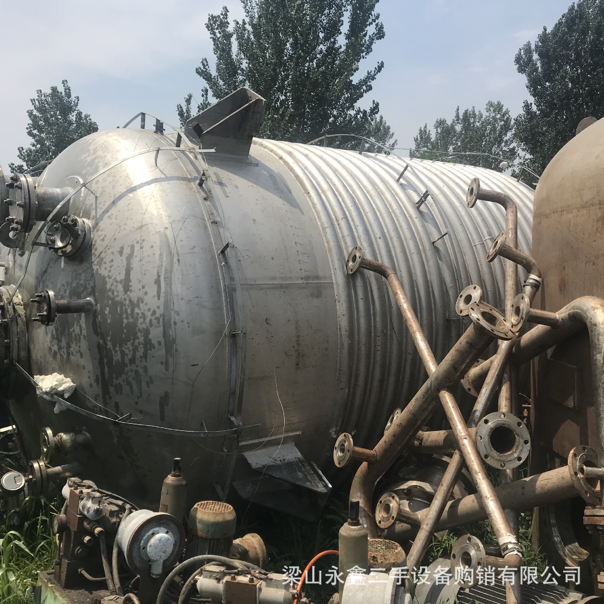 二手不锈钢反应釜3000L 2000L 5000L2吨3吨5吨10吨12.5吨15吨