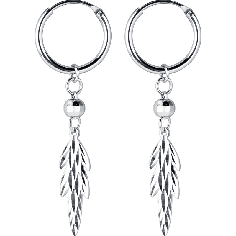 S925 botones de orejas de plata estilo coreano estilo simple botones de orejas de hoja temperamento de moda aretes joyas de orejas para mujeres G0499