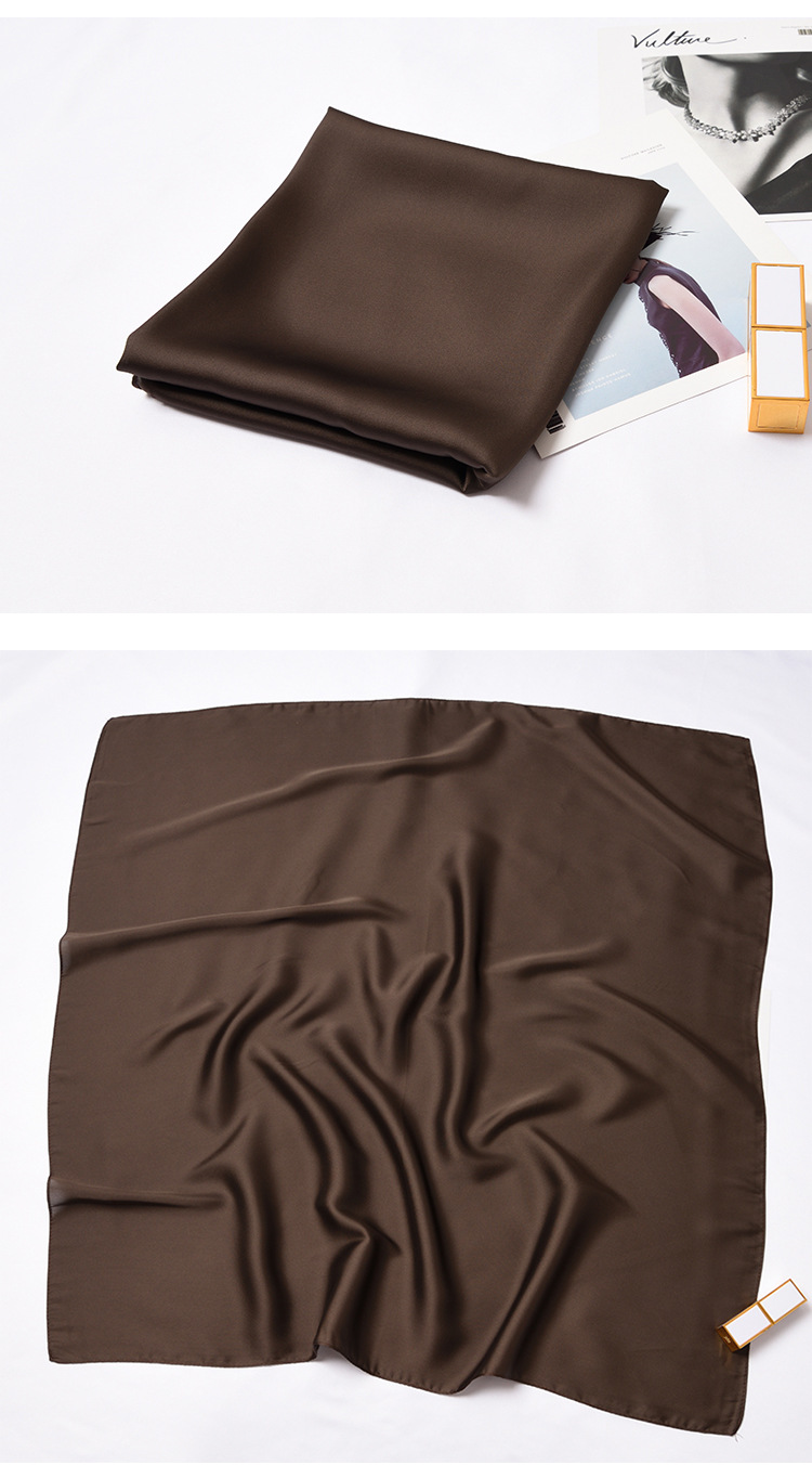 123g Weight Silk Scarf Classification Daily Occasion Satin Material Solid Color Pattern Summer, Spring, Autumn Season Women'S Gender Simple Style Style Women's Simple Style Solid Color Satin Silk Scarves 20