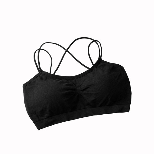 Seamless women's underwear cross-strap bottoming beautiful back wrap tube top with padded vest anti-exposure sexy bra