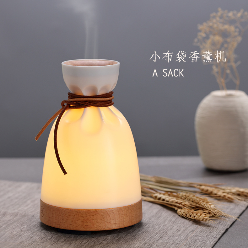 Cloth bag new pattern Aromatherapy humidifier originality Fragrance lamp Wood lamp Nightlight household bedroom Table lamp Aromatherapy Machine