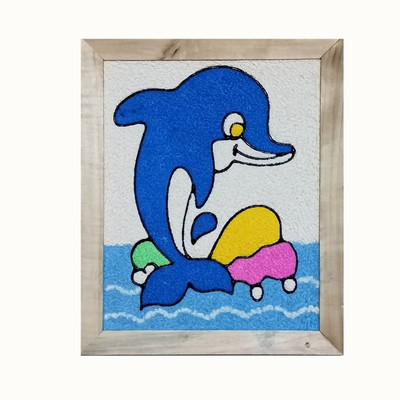 厂家批发木框纸浆泥画--DIY手工制作纸浆泥画 23*28cm