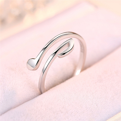 Internet celebrity's same creative hot sale Korean Dongdaemun silver-plated note ring for women Valentine's Day music ring