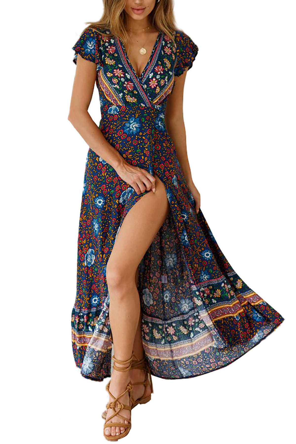 Böhmisches Damen Maxi Strandkleid Für Den Sommer_voghion.com