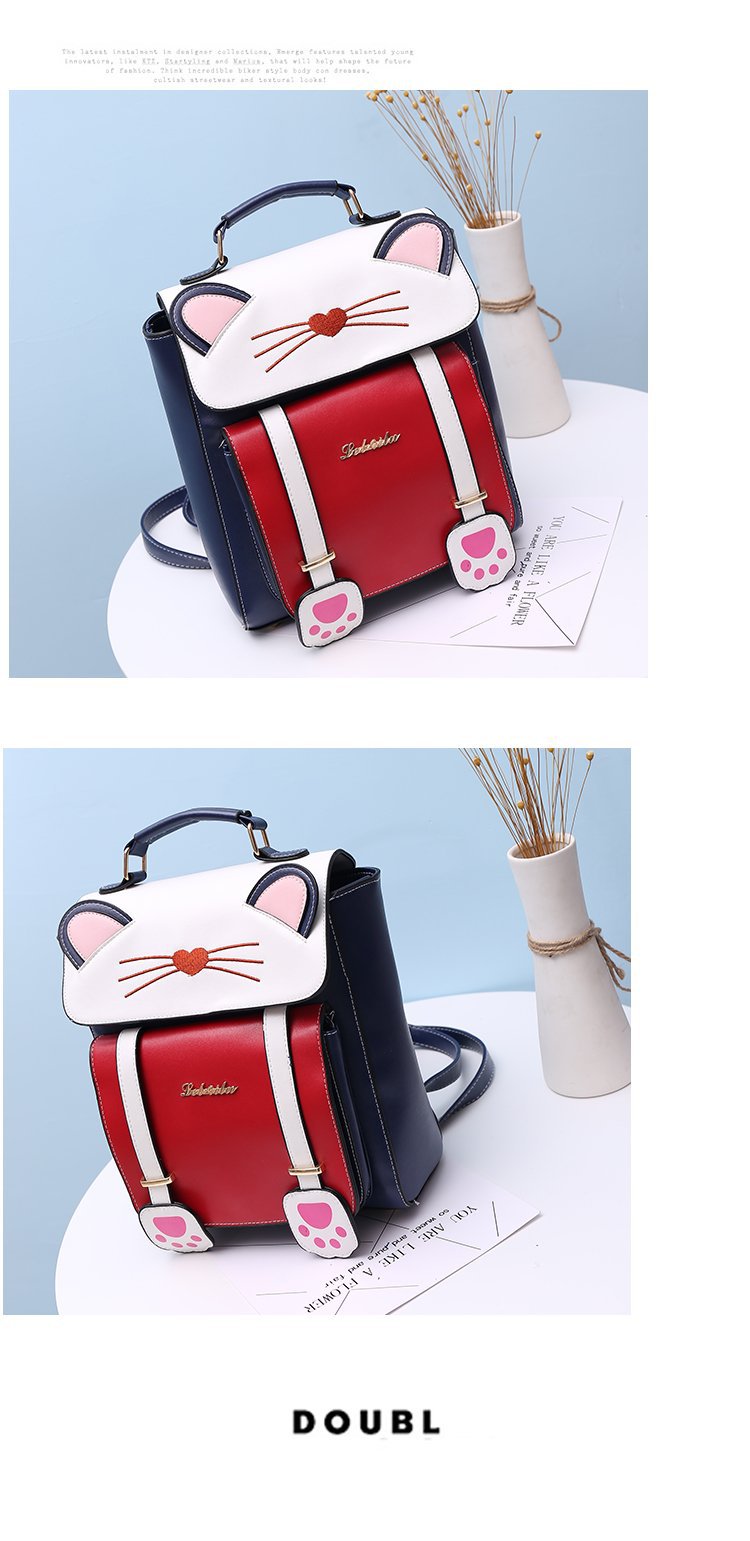 Japonais Mignon Drôle Trois-dimensions Chat Sac À Dos Personnalité Créative De Bande Dessinée Élève Des Animaux Main Cartable Femmes De Sac display picture 63