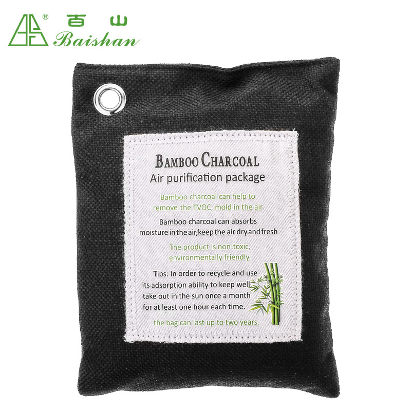 跨境家车两用200g麻布活性炭包 除甲醛苯TVOC新房汽车活性竹炭净