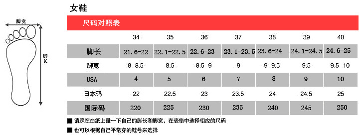 尺码表