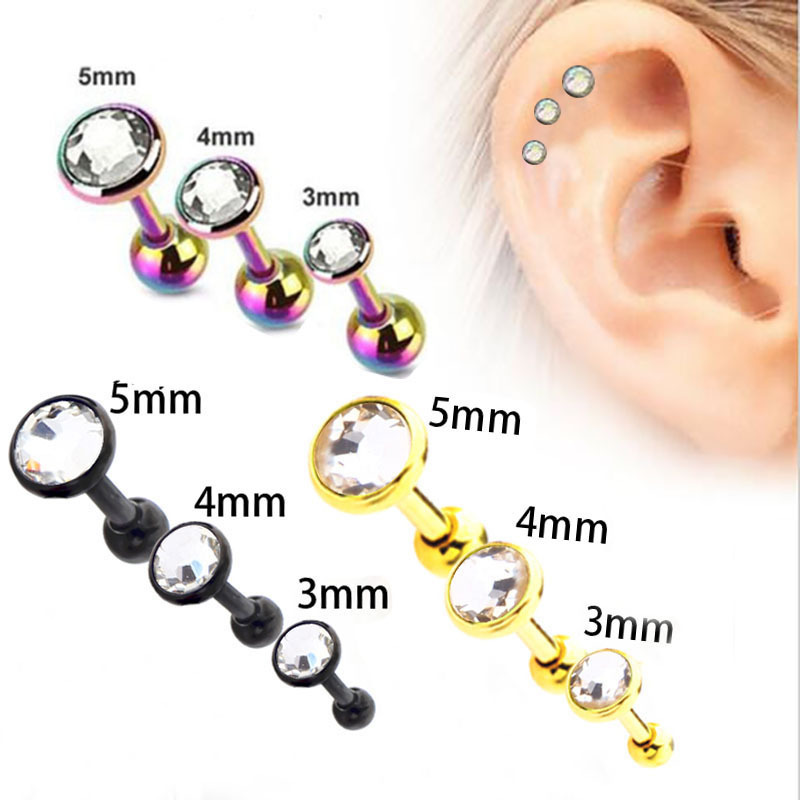 16G labret stud size and finish detail