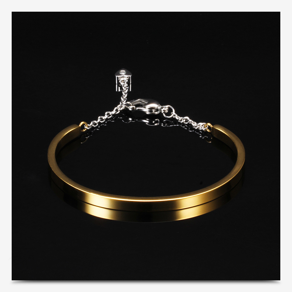 Bangle Classification 1 Piece Quantity Hip-hop Retro Solid Color Titanium Steel Plating Gold Plated Bangle