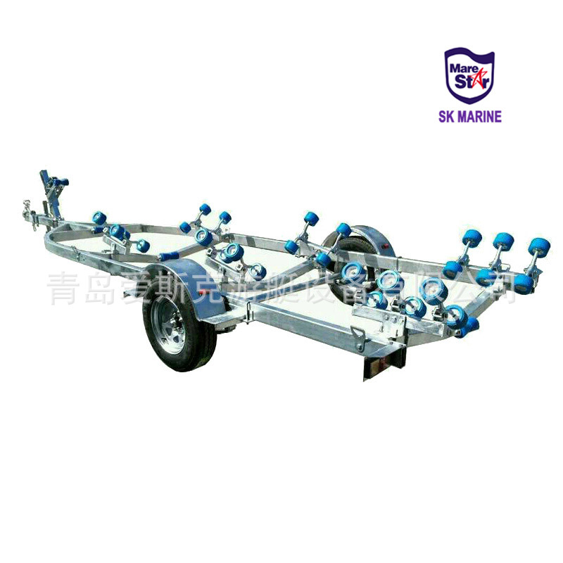 6.5米玻璃钢游艇拖车架 船用快艇拖架托架