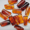 28*13*12mm transparent amber color square twist amber alien plastic bell imitation amber plastic bead