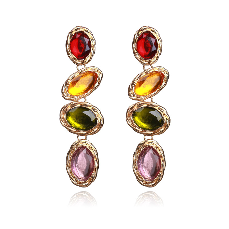 Drop Earrings Classification 1 Pair Fashion Color Block Glass Plating Women's Drop Earrings