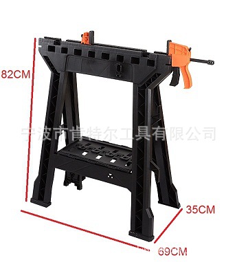 [新款] DIY重型锯马2PCS 带木工夹 PP主体