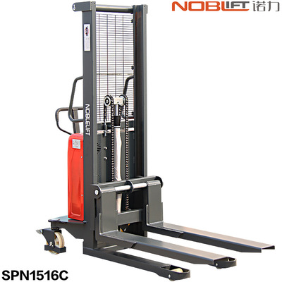 諾力半電動堆高車載重1.5噸液壓輕型升降叉車升高車升降叉車