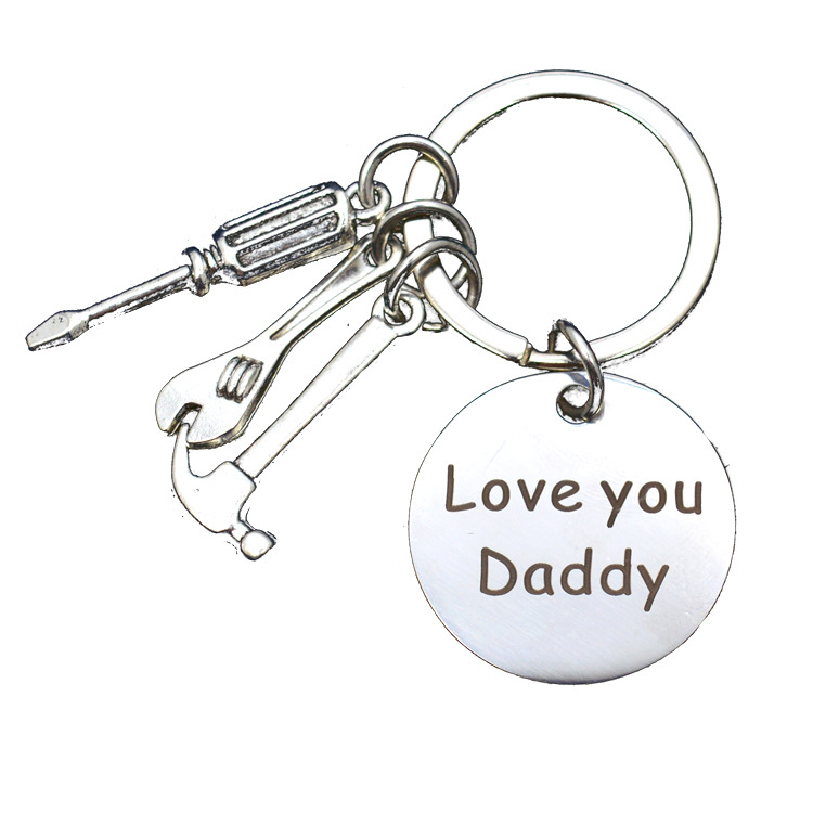 Stainless Steel Letter Tool Hammer Wrench Screwdriver Father's Day Gift Key Ring display picture 5