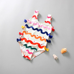 Children's swimsuit for girls, one-piece sun protection swimsuit for girls, cute swimming suit for Korean children, 1-3 years old, baby swimsuit wholesale