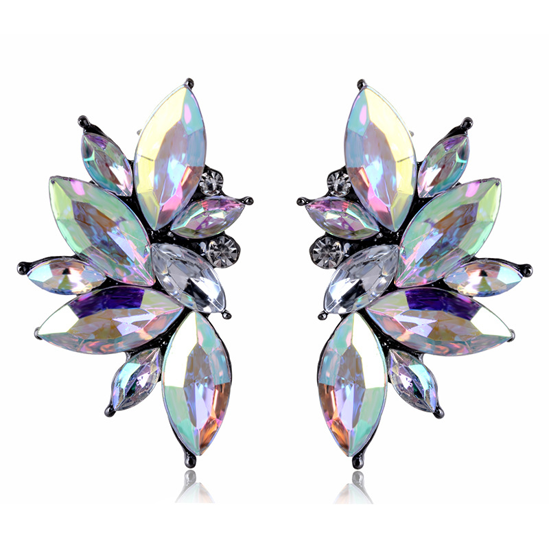 1 Paire Glamour Géométrique Alliage Incruster Cristal Artificiel Résine Femmes Boucles D'oreilles display picture 3