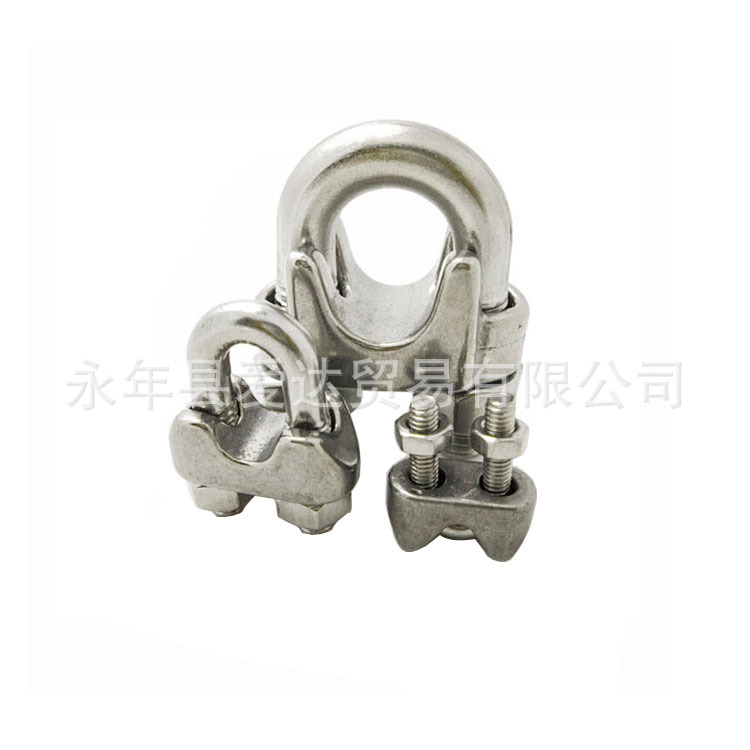 DIN741 304不锈钢卡子U型钢丝绳卡头 绳丝绳轧头卡扣