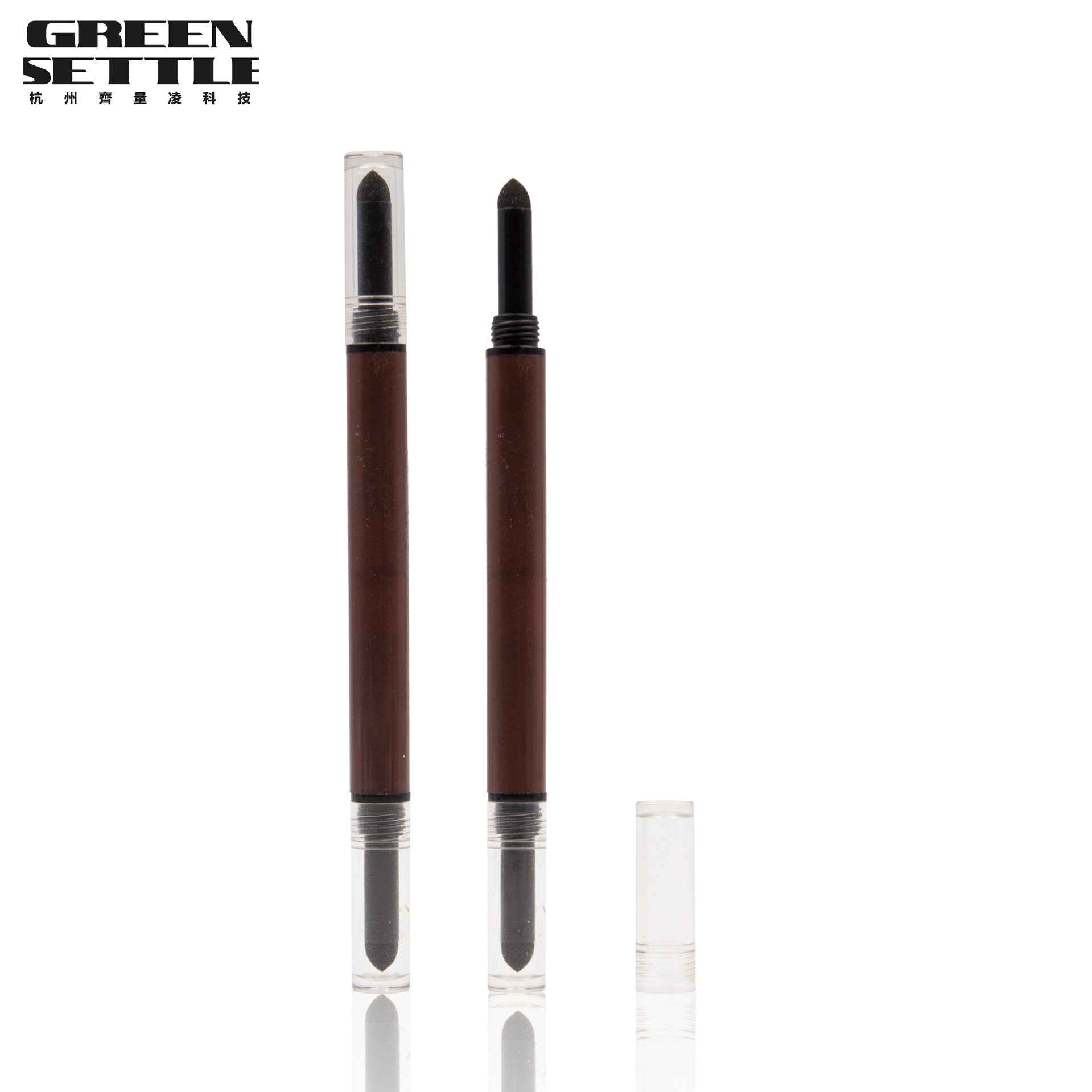 双头眉粉笔塑料空管 可伸缩 化妆品彩妆化妆笔包材 工艺