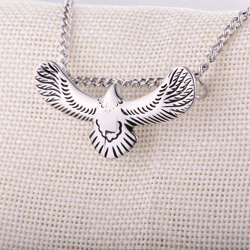 Edelstahl Adler Anhänger Halskette Für Damen Und Herren_voghion.com