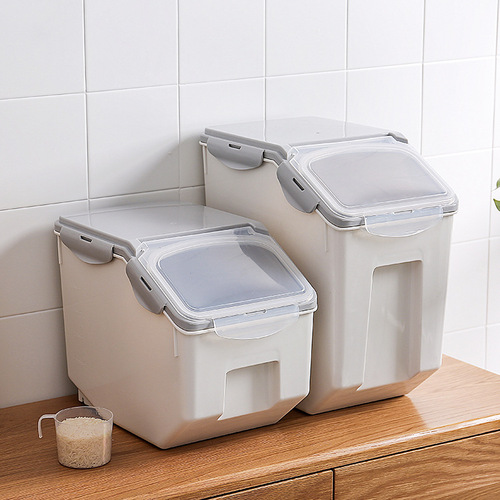 Sealed rice storage bucket rice box 20 catties plastic insect-proof flour bucket kitchen rice jar rice jar rice bucket household 10kg