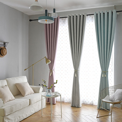 direct deal Plain colour thickening Velvet curtain Cotton and hemp Flax Shades cloth wholesale