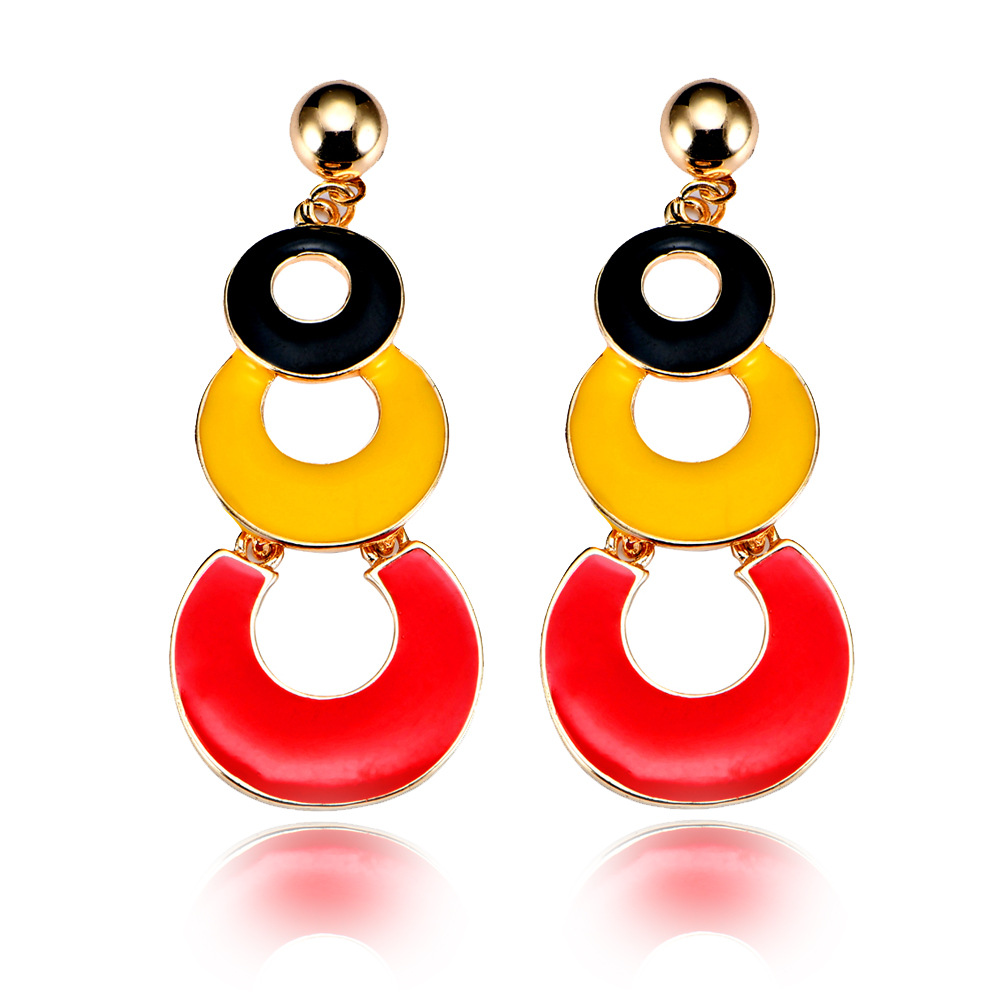 欧美风格厂家直销2017最新多彩滴油流苏可活动耳钉耳坠